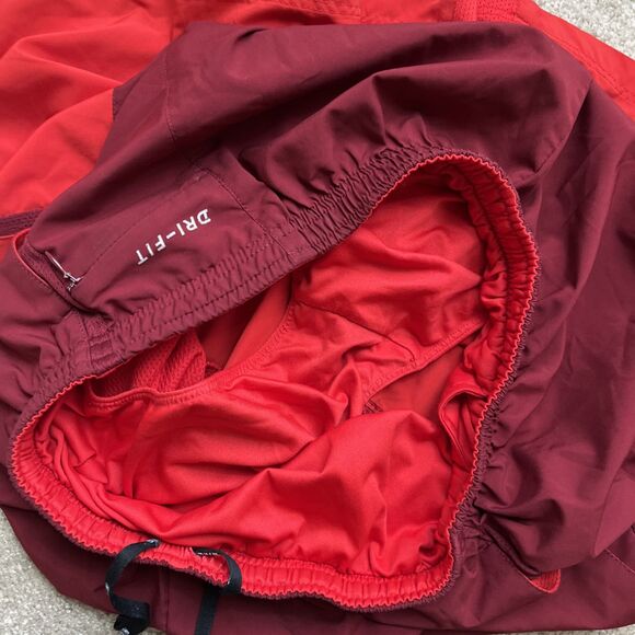 Nike Dri-fit Athletic Shorts Mens Large Red Two Tone Colorblock Lined Running 7” - Picture 3 of 6